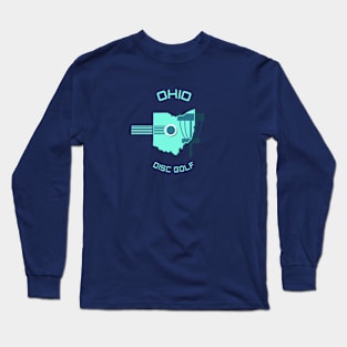 Ohio Disc Golf - Glow Lines Light Green Long Sleeve T-Shirt